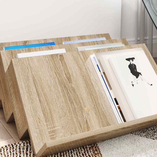 vidaXL Magazine Rack Sonoma Oak 65 x 53 x 28.5 cm Engineered Wood