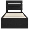 vidaXL Bed Frame with Headboard Black 90 x 190 cm Solid Pine Wood