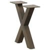 vidaXL Coffee Table Legs X-Shaped 2 pcs Natural Steel 30x(30-31) cm Steel