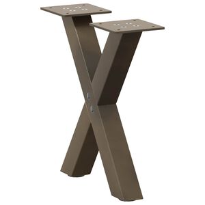 vidaXL Coffee Table Legs X-Shaped 2 pcs Natural Steel 30x(30-31) cm Steel