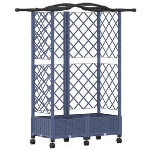 vidaXL Raised Bed with Trellis and Roof Grey 124 x 40 x 129 cm PP