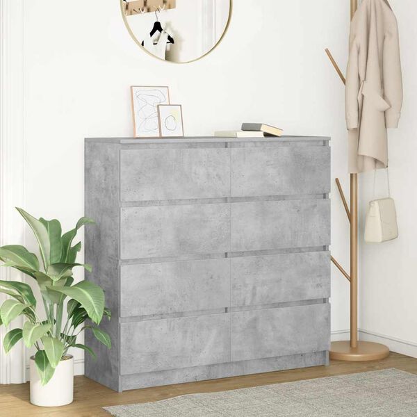 vidaXL Sideboard Concrete Grey 100x35x99 cm Engineered Wood