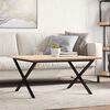 vidaXL Coffee Table X-Frame 80x80x45 cm Solid Wood Pine and Steel