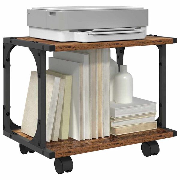 vidaXL Printer Stand Old Wood 41 x 28 x 33.5 cm Engineered Wood