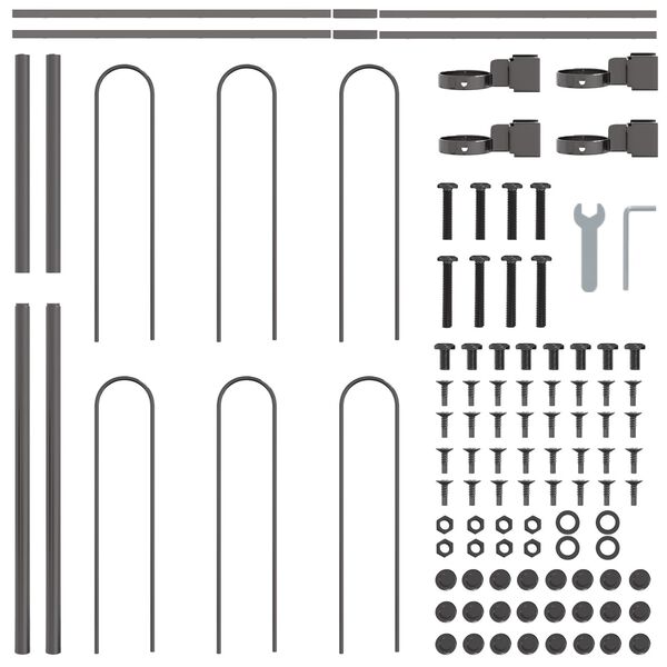 vidaXL Garden Fence Grey 1.7 x 1 m Powder-coated Steel