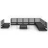 vidaXL 12 Piece Garden Lounge Set Black Solid Pinewood