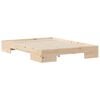 vidaXL Floor Bed Frame with Storage Brown 140 x 190 cm Solid pine wood