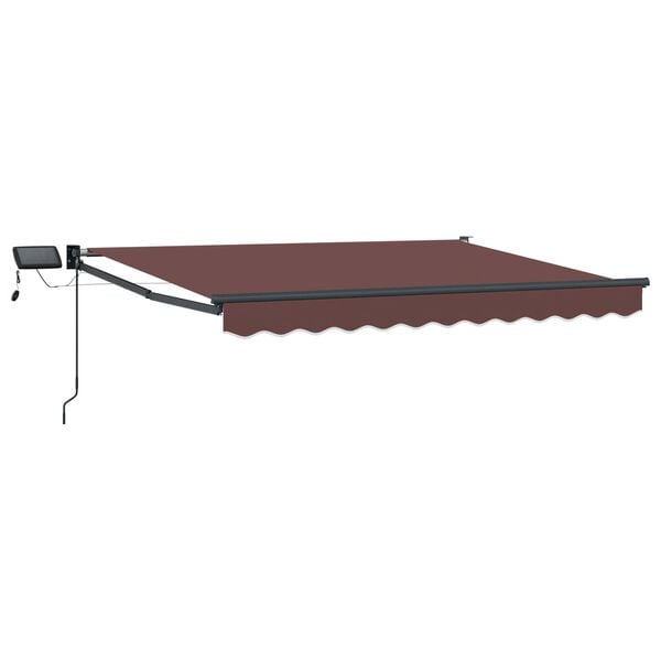 vidaXL Manual Retractable Awning with LEDs Brown 3 x 2.5 m