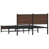 vidaXL Metal Bed Frame without Mattress Brown Oak 137x190 cm