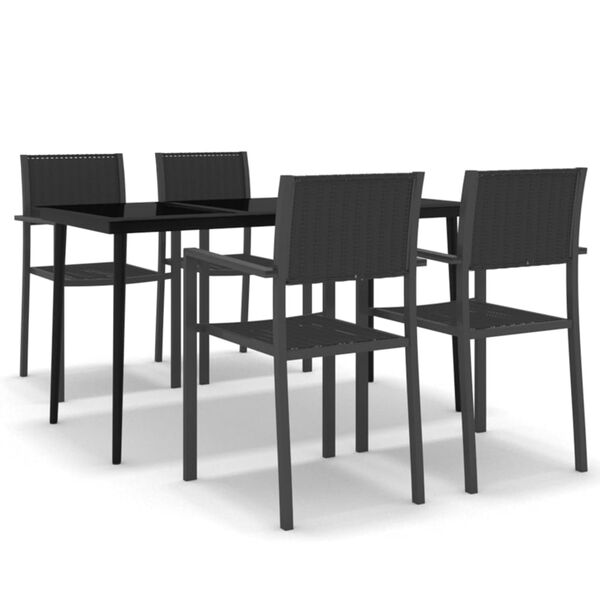 vidaXL 5 Piece Garden Dining Set Black