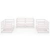 vidaXL 6 Piece Garden Lounge Set White Solid Pinewood