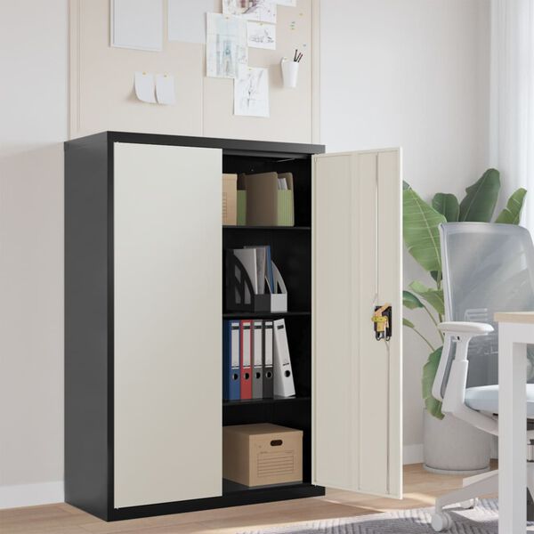 vidaXL File Cabinet Anthracite and White 90x40x140 cm Steel