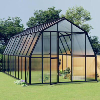 vidaXL Greenhouse with Base Frame Anthracite 15.74 m² Aluminium
