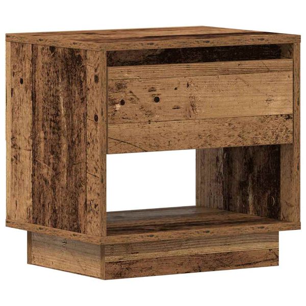 vidaXL Nightstand with Drawer Old wood 45 x 34 x 44 cm Engineered wood