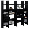 vidaXL 4 Piece Book Cabinet Set High Gloss Black Engineered Wood