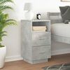 vidaXL Bedside Cabinet with 2 Drawers Concrete Grey 36x36x68 cm