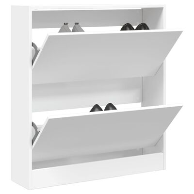 vidaXL Shoe Cabinet White 80x21x87.5 cm Engineered Wood