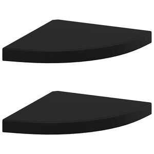 vidaXL Floating Corner Shelves 2 pcs Black 35x35x3.8 cm MDF