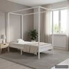 vidaXL Canopy Bed Frame without Mattress White Solid Wood 100x200 cm