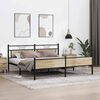 vidaXL Metal Bed Frame without Mattress Sonoma Oak 193x201 cm