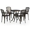 vidaXL 5 Piece Bistro Set Cast Aluminium Bronze