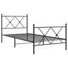 vidaXL Metal Bed Frame without Mattress with Footboard Black 90x190cm