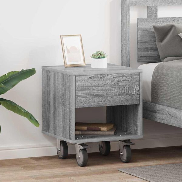 vidaXL Bedside Table 2 pcs Grey Sonoma 40.5 x 40 x 48 cm