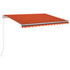 vidaXL Retractable Awning Orange and Brown 300 x 250 cm