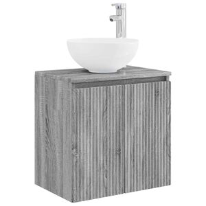 vidaXL Wall-Mounted Sink Vanity Grey Sonoma 49.5 x 41 x 64.5 cm