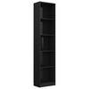 vidaXL 5-Tier Book Cabinet High Gloss Black 40x24x175 cm Engineered Wood