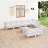 vidaXL 9 Piece Garden Lounge Set Solid Wood Pine White