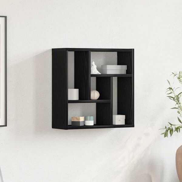 vidaXL Wall Shelf Black Oak 45x16x45 cm Engineered Wood