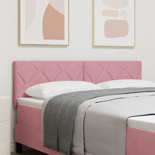 vidaXL Headboard Height Adjustable with Headboard Pink 160 cm Velvet