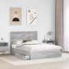 vidaXL Storage Bed Grey Sonoma 140 x 200 cm Engineered Wood