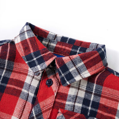 Kids' Plaid Shirt Red and Navy 92