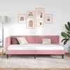 vidaXL Corner Bed Frame with Headboard Pink 80 cm x 200 cm Velvet