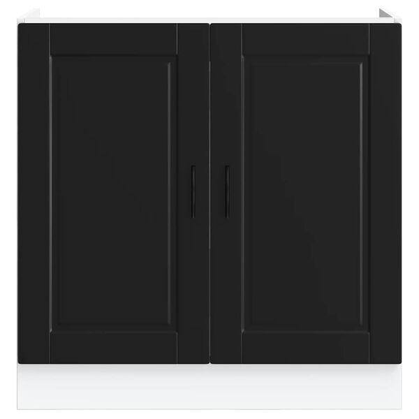 vidaXL Sink Base Cabinet "Porto" Black 80x46x81.5 cm Engineered Wood