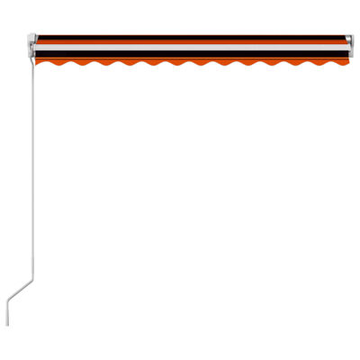 vidaXL Manual Retractable Awning 350x250 cm Orange and Brown