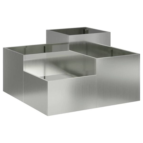 vidaXL Garden Planter Silver 100 x 100 x 48 cm Galvanised steel