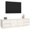 vidaXL TV Cabinet White 176x37x47.5 cm Solid Wood Pine