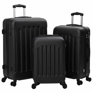 vidaXL Suitcase Set 3 pcs Black 50 x 31 x 78 cm ABS Plastic and Steel