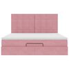 vidaXL Ottoman Bed with Mattresses Pink 160x200cm Velvet