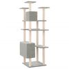 vidaXL Cat Tree with Sisal Scratching Posts Light Grey 162 cm