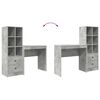 vidaXL Desk with Drawer 2 pcs Concrete Grey