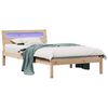 vidaXL Bed Frame with Headboard Brown 90 x 200 cm Solid Pine Wood