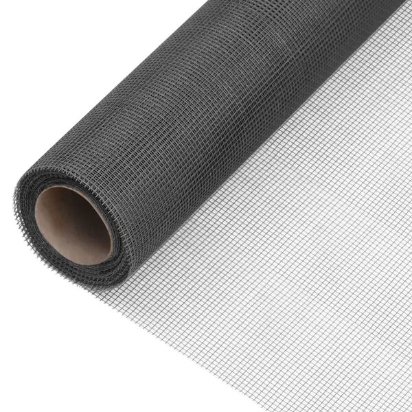 vidaXL Mesh Screen Fiberglass 112x1000 cm Black