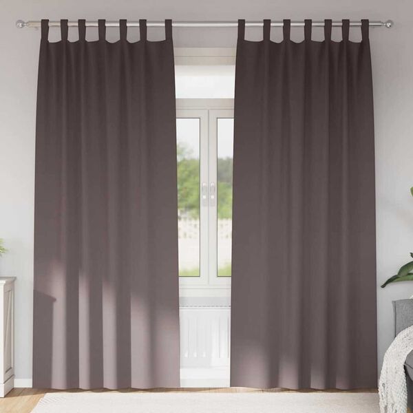 vidaXL Blackout Curtains with Rings 2 pcs Dark Brown 245 x 140 cm