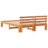 vidaXL Bed Frame with Headboard Wax Brown 150 x 200 cm Solid Pine Wood