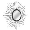 vidaXL Garden Wall Mirror Sunburst 60 cm Black