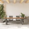 vidaXL Garden Table with Acacia Wood Top Grey 240x90x75 cm Poly Rattan